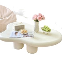 Table basse moderne pour petit appartement, couleur crème, design style nuage, table d'appoint pour salon, meubles de maison
