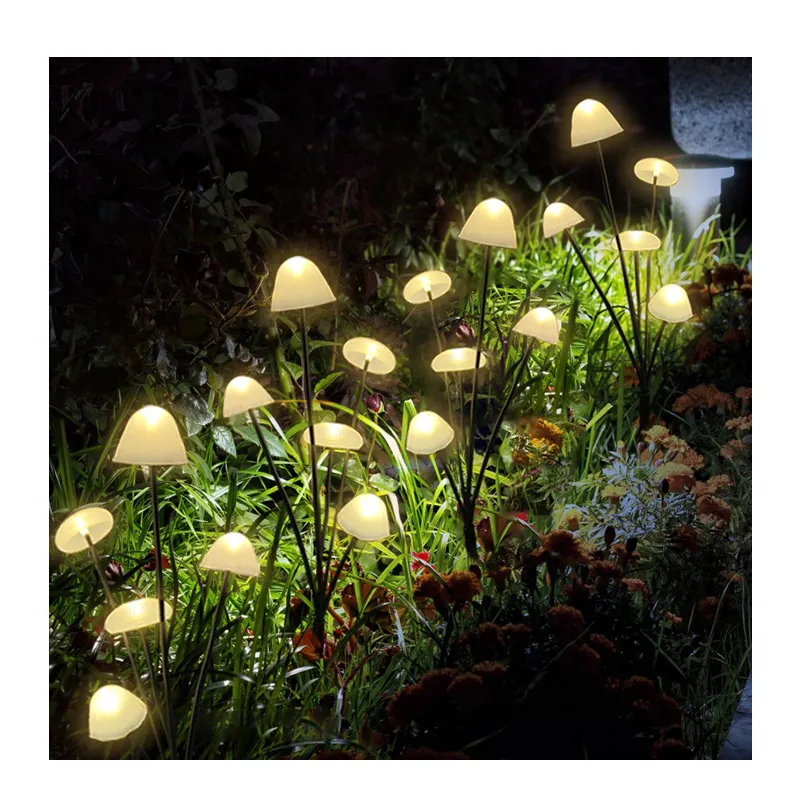 Guirlande lumineuse solaire à LED champignon pelouse sol plug-in lumière patio jardin atmosphère de décoration de Noël lumières de vacances