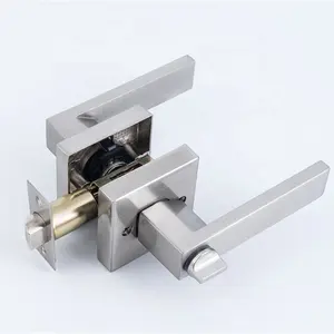 2024 Satin Brass Storeroom Function Tubular Leverset Rose Handle Locks Lock