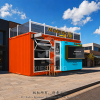 Conteneur maritime modulaire de 20 pieds, design moderne, étanche, facile à transporter, pour boutique, bar mobile ou espace commercial pour startups.