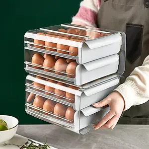 Egg Drawer Storage Transparent Box In Refrigerator You Can Choose From 3 Different Colors Gray Orange And White