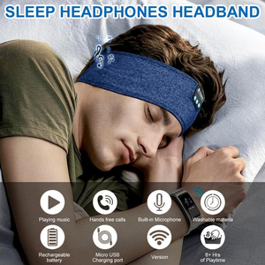 Masker Mata Tidur 2 in 1 Headband Earphone Nirkabel dengan Speaker Stereo HD Ultra-tipis Terintegrasi Cocok untuk Olahraga dan Tidur - Product Image 2