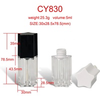 CY830 LZ Pack – Tubes de gloss liquide 5ml avec applicateur étoile à cinq branches, noir, blanc, rose, personnalisables avec votre marque privée