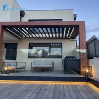 Pergola bioclimatique en aluminium de luxe Sweet Home avec toit motorisé rotatif et éclairage LED, imperméable, pour villa, cour arrière, patio
