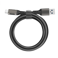 Kabel Data USB untuk USB C 3.1/3.2 Gen 2 kabel Transfer Data 10Gbps, kabel USB C SSD pendek dengan pengisian daya Cepat QC 3.0 60W, kabel cadangan