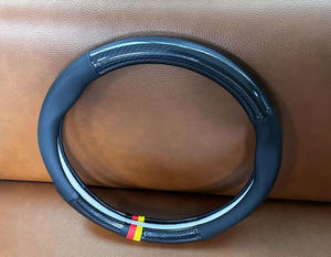 Housse de <span class=keywords><strong>Volant</strong></span> Antidérapante en <span class=keywords><strong>Cuir</strong></span> et Fibre de Carbone de 38cm pour <span class=keywords><strong>BMW</strong></span> E30 E34 E36 <span class=keywords><strong>E39</strong></span> E46 E60 E87 E90 E83 F10 F20 F30 Accessoires - Product Image 2