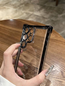 Funda de teléfono transparente chapada para <span class=keywords><strong>Samsung</strong></span> S24 Ultra S23 FE S22 Plus A54 <span class=keywords><strong>A53</strong></span> A55 A34 A35 A25 <span class=keywords><strong>5G</strong></span>, funda acrílica a prueba de golpes - Product Image 4