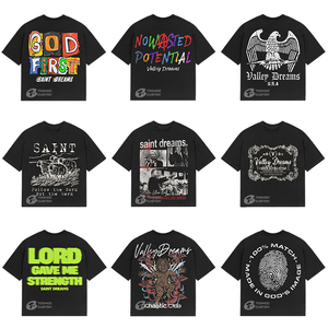 เสื้อยืดสตรีทแวร์วินเทจลายฟอกสี ผู้ชาย ผ้าคอตตอนหนา 260 GSM ทรงโอเวอร์ไซส์ ทรงบ็อกซี่ รับสกรีนโลโก้ เสื้อยืดแฟชั่นคุณภาพสูงสำหรับผู้ชาย - Product Image 2