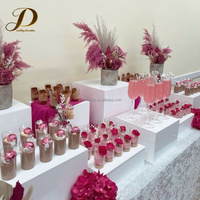 JINDA - Soporte de Exhibición de Alimentos para Restaurante, Mesa de Postres, Buffet, en Forma de Cubo, Acrílico Blanco de Buena Calidad