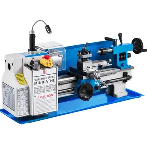 Sihao 7" X 12" Variable-speed Metal Lathe With A Movable Lamp & 9 Cutters lathe mini lathe machine mini