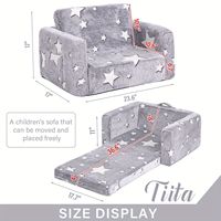 Canapé-lit moderne ultra-doux en tissu éponge pour enfants, facile à plier et à ranger, scellé sous vide pour le salon et la salle à manger des enfants