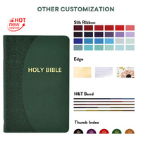 Sainte Bible en cuir PU souple avec logo personnalisé La Louis, bord doré et motif estampé à chaud – Collection Factory Creative Green