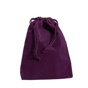 ถุงกำมะหยี่แบบกำหนดเอง 2700356 สีดำ ถุงกำมะหยี่เนื้อนุ่มสำหรับใส่ของขวัญ ถุงกำมะหยี่ใส่เครื่องประดับ พร้อมโลโก้สำหรับใส่สร้อยคอ - Product Image 1