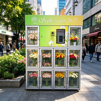 Kiosque de vente de fleurs avec écran tactile, gestion cloud, température et humidité constantes, distributeur de fleurs réfrigéré