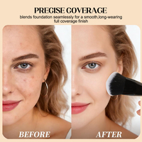 2026 Heißer Verkauf OEM Schwarzer Veganer Luxus Tragbarer Großhandel Maßgeschneiderter Private Label Einzelner Make-up-Pinsel für Foundation