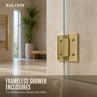 Charnière de porte en verre sans cadre 90 degrés Or Titane pour douche, fixation mur-verre usinée CNC