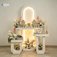 LEDA Fournitures de mariage modernes, ensemble de table à dessert en acrylique PVC blanc, table de toile de fond pour événements et décoration
