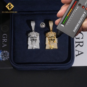 Pendentif Jésus en argent sterling 925 avec diamants, nouveau design tendance, testeur de diamants, glacé, moissanite - Product Image 3