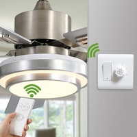 Plafonnier LED Ventilateur Nordique Simple Argenté avec Télécommande pour Chambre, Bureau et Cuisine