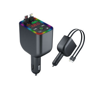 Chargeur rapide pour téléphone Chargeur de voiture Lecteurs MP3 Prise en charge de la carte TF/USB Type-C/USB Lumière RVB Portable <span class=keywords><strong>Transmetteur</strong></span> FM sans fil BT - Product Image 1
