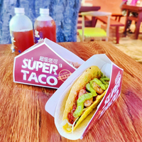 Boîte à tacos en papier biodégradable, écologique, recyclable et jetable avec logo personnalisé pour la restauration à emporter au Mexique