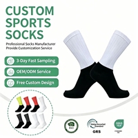 Chaussettes de sport côtelées bicolores personnalisées OEM ODM, chaussettes de sport antidérapantes bicolores unies