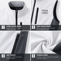 Gilet de golf homme color block softshell zippé sans manches avec poche poitrine, logo personnalisé, vêtements de golf, fabricant