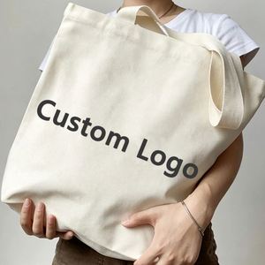 Fashion Recyclable Canvas Tote <b>Bag</b> Custom Logo Print Cotton Canvas Grocery <b>Gift</b> Shoulder <b>Bag</b> with Handle - Product Image 3