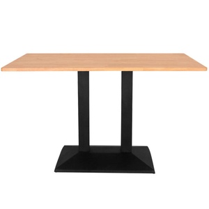 طاولة طعام مستديرة مخصصة من الخشب الصلب بأرجل حديدية، تصميم عصري للاستخدام التجاري في المطاعم والمقاهي ومحلات شاي الحليب، لا تتطلب تجميعًا. - Product Image 4