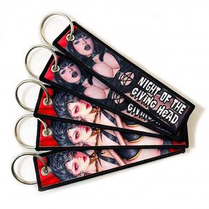 2026 New Trend <b>Custom</b> Logo Embroidered Motorcycle <b>Key</b> Chain Promotional Gift with Flag Embroidery Carabiner Keychain Tag - Product Image 4