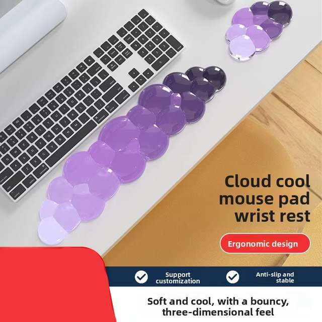 Cloud-shaped Transparent Silicone Gel Mouse Pad Wrist Rest Office Desk Mat Pressure Relief for Cool Comfortable Wrist Support