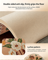 Kitchen Floor Mat Anti-slip Oil-resistant Waterproof Light Luxury Retro PU Leather Rugs Thickness Anti-fatigue Carpets Mat Set