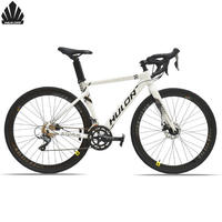 Vélo de course sur route en alliage d'aluminium aérodynamique, 16 vitesses, freins à disque doubles, cadre rigide, vélo de compétition pour adultes, roues 700C