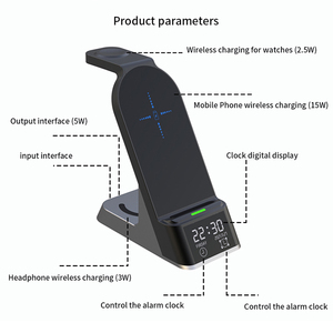 Soporte de <span class=keywords><strong>cargador</strong></span> de estación de carga de teléfono inalámbrico rápido magnético plegable portátil para <span class=keywords><strong>iPhone</strong></span> 15W iWatch Airpods - Product Image 6