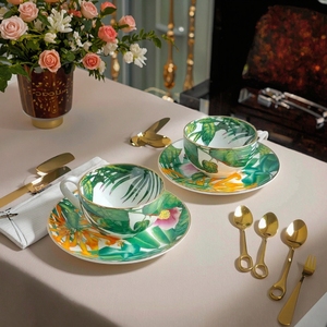 Vajilla de Porcelana Fina de Lujo Moderna con Diseño de Selva Tropical para Cena, Venta al por Mayor - Product Image 4