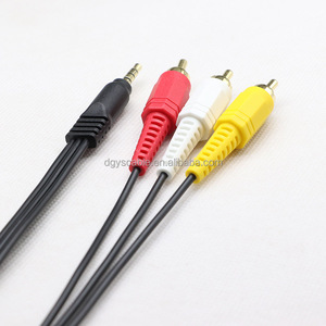 Cantell 廉价 <span class=keywords><strong>3.5</strong></span> 毫米转 <span class=keywords><strong>RCA</strong></span> AV 摄像机视频线插头 立体声音频视频 <span class=keywords><strong>3.5</strong></span> 毫米公头转 3RCA 公头线 - Product Image 3