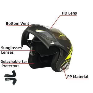 Productos calientes PP Flip up <span class=keywords><strong>Casco</strong></span> Seguridad Motocicleta <span class=keywords><strong>Moto</strong></span> Cascos Doble lente <span class=keywords><strong>Mujer</strong></span> <span class=keywords><strong>Casco</strong></span> de montar Motocicleta Fabrica - Product Image 3