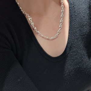 Collar de Blogger de estilo coreano de plata de ley S925, cadena de clavícula pesada con nariz de cerdo mate, diseño de nicho, pulseras de eslabones de cadena de moda - Product Image 2