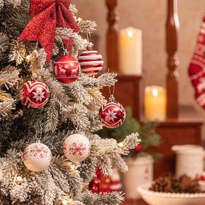Ensemble de 24 boules de Noël incassables rouges et blanches Valery Madelyn, décorations de sapin de 236 pouces, décorations de fête en vrac - Product Image 2