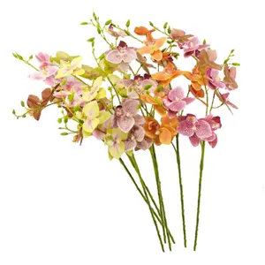 Orquídeas artificiales con impresión 3D, flores de boda con tacto Real en varios colores, venta al por mayor