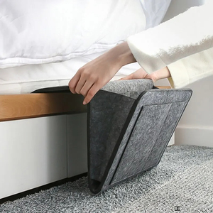 1pc Felt Bedside Storage Bag Bed Desk Bag TV <b>Remote</b> <b>Control</b> Hanging Caddy Couch Storage Organizer Bed <b>Holder</b> Pockets - Product Image 1