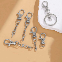Mousquetons rotatifs avec chaîne d'extension pour porte-clés, accessoires de bricolage pour pendentifs de sac et artisanat