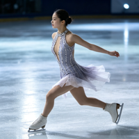 Robe de patinage artistique à col halter dégradé, sans manches, avec strass, pour la compétition et les spectacles des adultes et des enfants
