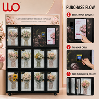 Distributeur automatique de fleurs fraîches réfrigérées intelligent avec écran tactile pour centres commerciaux, hôtels, fleuristes et vente au détail 24h/24