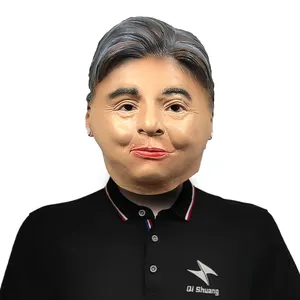 Mascarada de Halloween Horror Látex Mujer mayor Máscara humana realista Hillary Cabeza completa Máscara de látex Cosplay Party Props