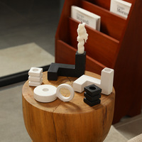 Diffuseur d'encens et d'aromathérapie en céramique rétro moderne noir et blanc Design géométrique pour le salon et le bougeoir
