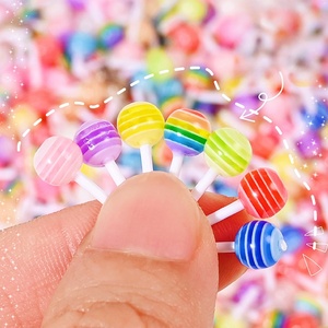 Nuevas y Lindas Figuritas de Resina de Piruletas Mixtas, Cabujones de Base Plana para Manualidades, Adornos para Joyería y Accesorios para el Cabello - Product Image 2