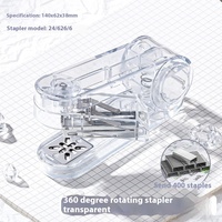 Mini agrafeuse rotative à 360 degrés alimentation manuelle en plastique robuste pour étudiants papeterie en gros pour usage domestique/bureau
