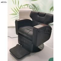 Chaise de coiffure électrique inclinable et pliable haut de gamme en cuir PU, design de luxe léger pour salons de beauté