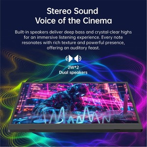 Moniteur portable 18,5 pouces IPS FHD 1080P 16:9 rétroéclairé par LED, temps de réponse de 5 ms, <span class=keywords><strong>double</strong></span> moniteur, 60 Hz, interface USB-C, haut-parleur intégré, pour le jeu - Product Image 4